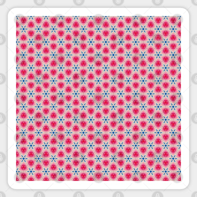 Pink and Blue Abstract Geometric Pattern Sticker by sarahwainwright